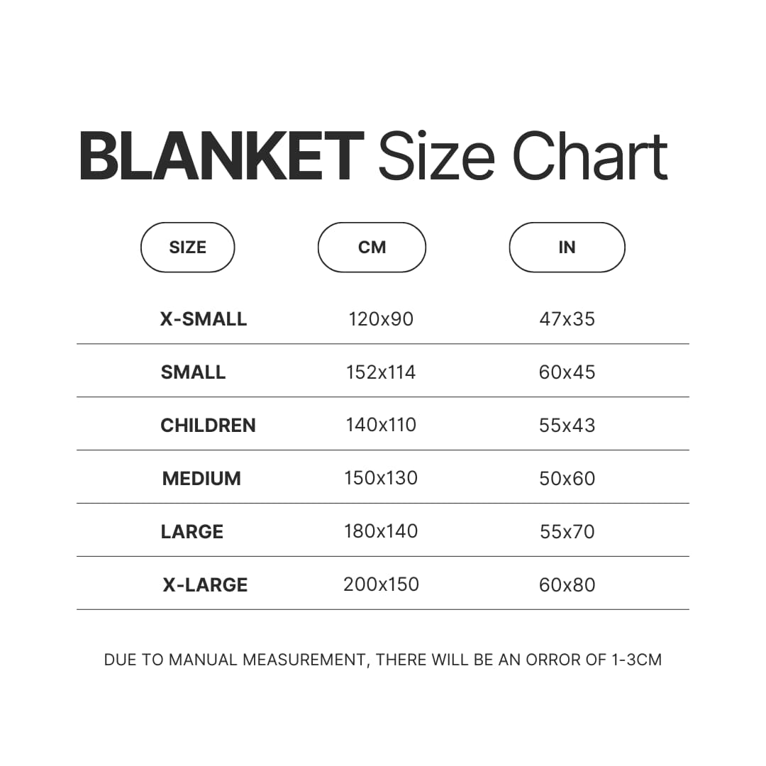 Blanket Size Chart - Subtronics Shop