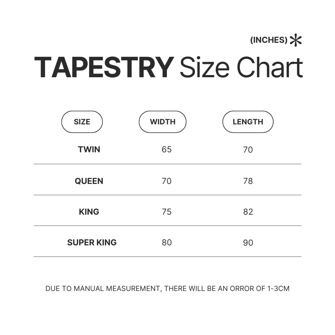 Tapestry Size Chart - Subtronics Shop
