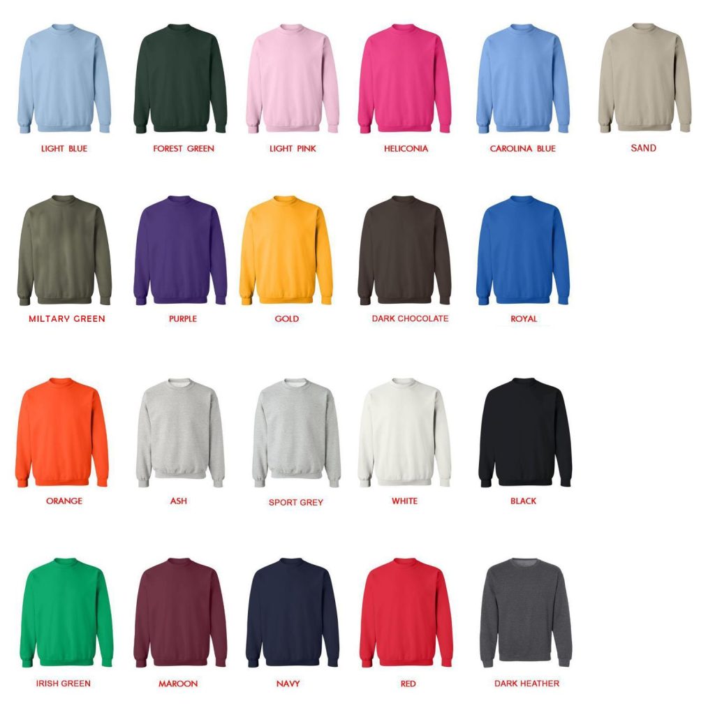 sweatshirt color chart - Subtronics Shop